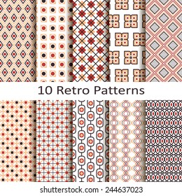 set of ten retro patterns