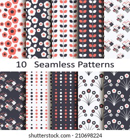 set of ten seamless patterns