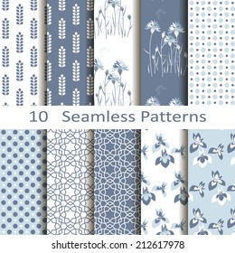 set of ten seamless patterns