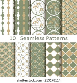 set of ten seamless patterns
