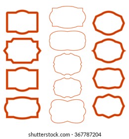 Set of ten simple red thick frames