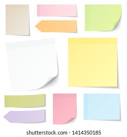 Set Of Ten Sticky Notes With Different Colors