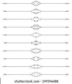 Set of ten swirled page rules