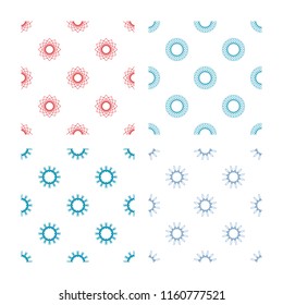 Set of ten vector patterns spirograph elements.