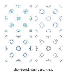 Set of ten vector patterns spirograph elements.