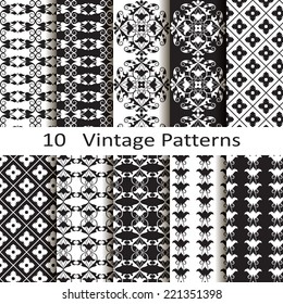 set of ten vintage patterns