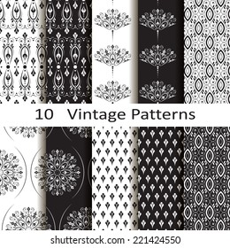 set of ten vintage patterns