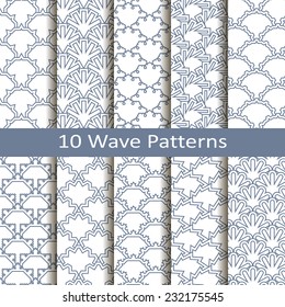 set of ten wave patterns