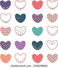 set of tender hearts icons love