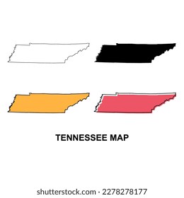 Set von Tennessee Karte Form, vereinte Staaten von Amerika. Flaches Konzept, Vektorgrafik.
