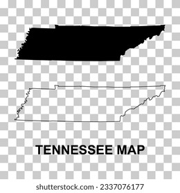 Set of Tennessee map shape, united states of america. Flat concept vector illustration .