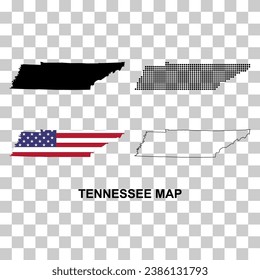 Set of Tennessee map shape, united states of america. Flat concept vector illustration .
