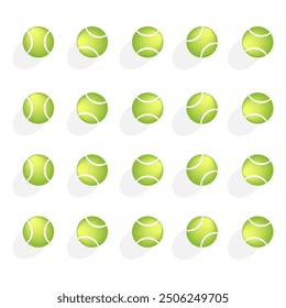 set tennis ball. Vector illustration