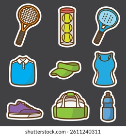 set of tennis good for sticker, badge, element design, icon, print design, etc