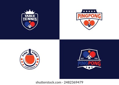 Set of tennis table emblem logo design