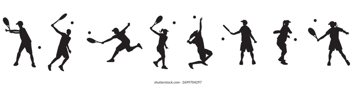 Conjunto de Ilustración vectorial de tenis