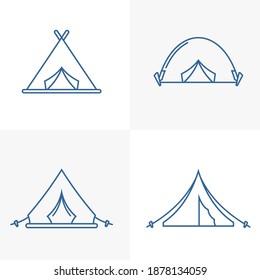 Set of Tent logo design vector template, Outdoor logo design concept, Icon symbol