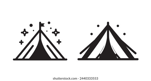 Satz von Zelten, Zeltsymbole, Vektor-Illustration von Zelten
