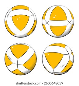 Set of Teqball ball icon isolated on white background. Sport concept
