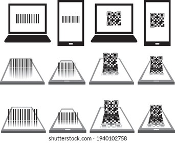 A set of terminals and barcodes that can be used for Internet shopping