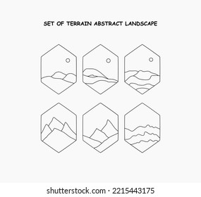 conjunto de paisajes abstractos del terreno 