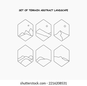 conjunto de paisajes abstractos del terreno 