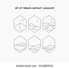 conjunto de paisajes abstractos del terreno 