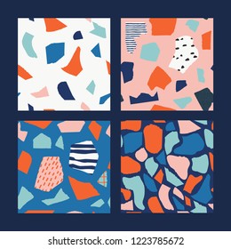 
Set of terrazzo with modern pattern. Creative vector illustration for backdrop, textile print, flooring. Isolated. Vector Illustration. 