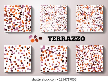 Set terrazzo pattern. Design color print home decor