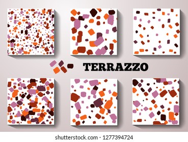 Set terrazzo pattern. Design color print home decor