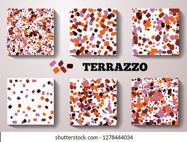 Set terrazzo pattern. Design color print home decor