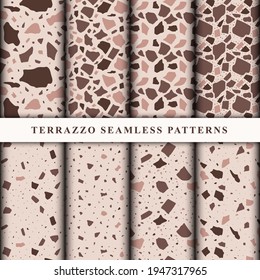 Set of terrazzo patterns. Terrazzo floor pattern. Terrazzo seamless pattern. Collection of terrazzo pattern