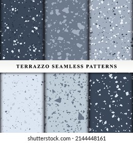 Set of terrazzo seamless patterns