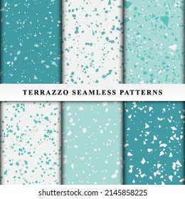 Set of terrazzo seamless patterns