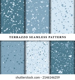 Set of terrazzo seamless patterns