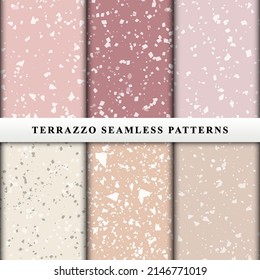 Set of terrazzo seamless patterns