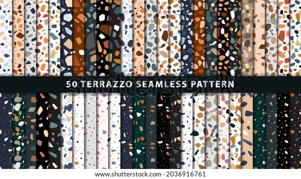 Set of\
terrazzo seamless patterns. Terrazzo floor pattern. Terrazzo\
seamless pattern. Collection of terrazzo\
pattern