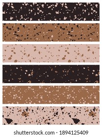 Conjunto de patrones sin fisuras de estilo terrazo. Vector Premium