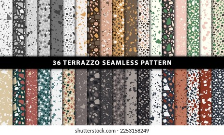 Set of terrazzo style seamless patterns