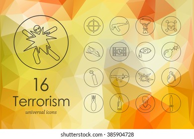 Set of terrorism icons