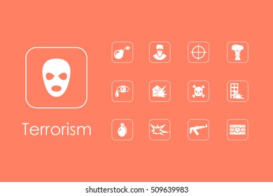 Set of terrorism simple icons