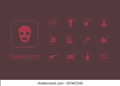 Set of terrorism simple icons