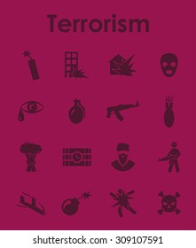 It is a set of terrorism simple web icons