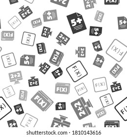 Set Test or exam sheet, Equation solution, Function mathematical symbol and Function mathematical symbol on seamless pattern. Vector