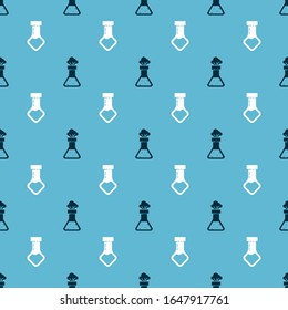 Set Test tube and flask chemical and Test tube and flask chemical on seamless pattern. Vector
