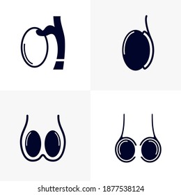 Set of Testicles logo design vector template, Organs logo design concept, Icon symbol
