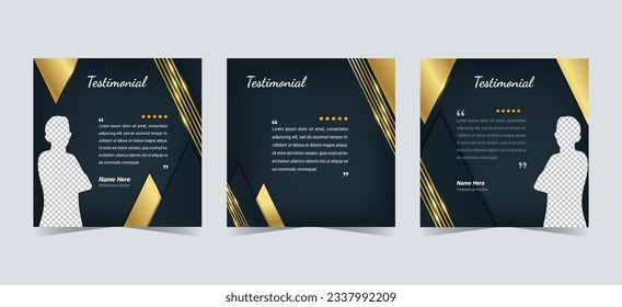 Set testimony rating black and gold template luxury feedback professional business