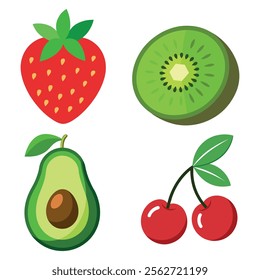 Set of Testy Fruit Vector Illustration