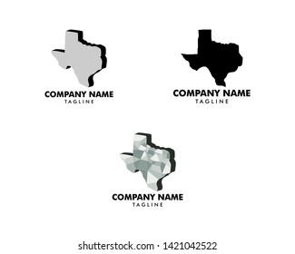 Set of Texas map logo icon vector illustration