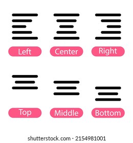 Set of Text alignment vector icons in line style design for website design, app, UI, isolated on white background. Editable stroke. EPS 10 vector illustration.